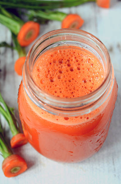 istock Carrot juice in glass 504134884