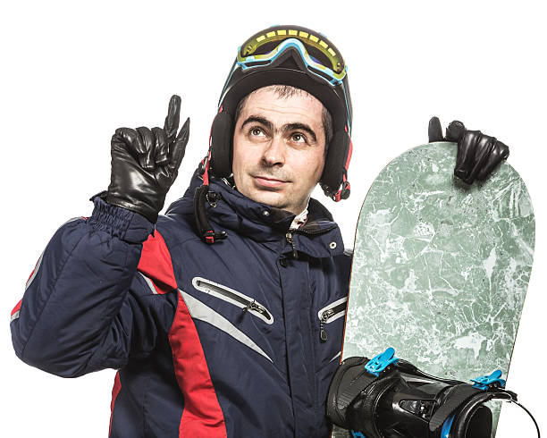 istock Male snowboarder with the board 504135748