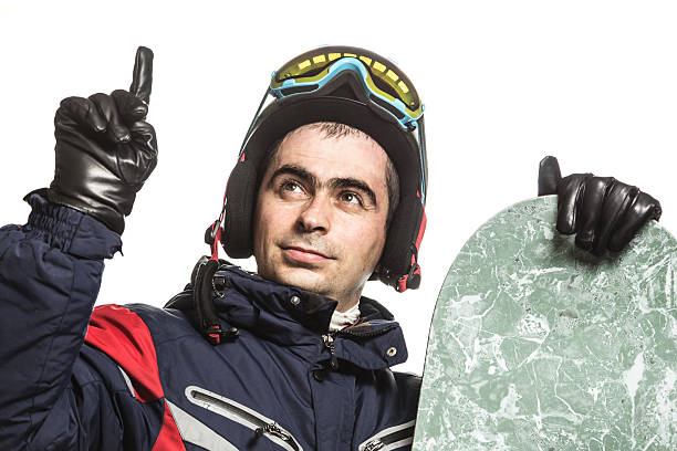 istock Male snowboarder with the board 504135800