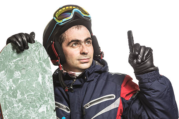 istock Male snowboarder with the board 504135826