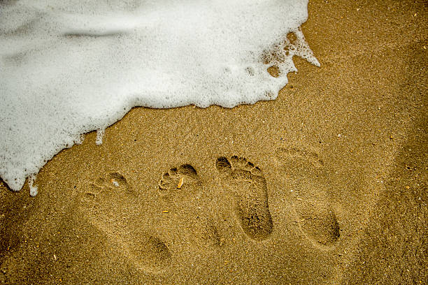istock Foot Prints in the sand 504179596