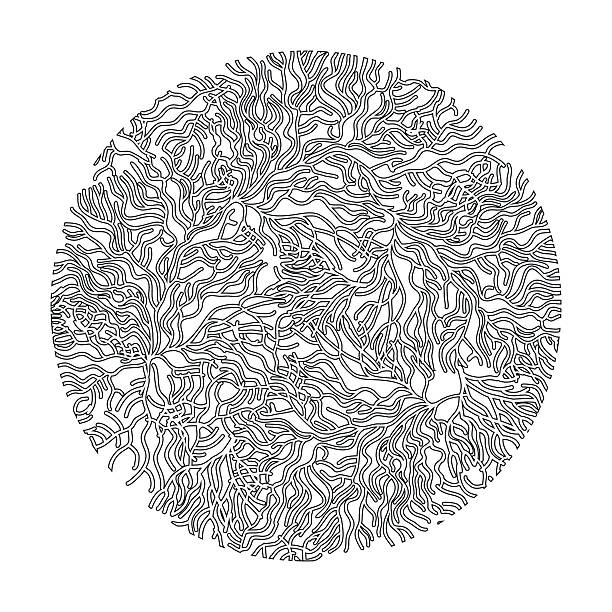 コーラルのグラフィックサークル背景 - underwater abstract coral seaweed点のイラスト素材／クリップアート素材／マンガ素材／アイコン素材