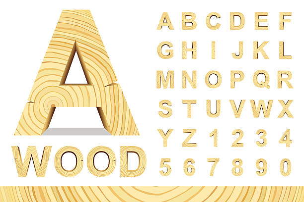 illustrations, cliparts, dessins animés et icônes de lettres en bois - letterpress typescript alphabet wood