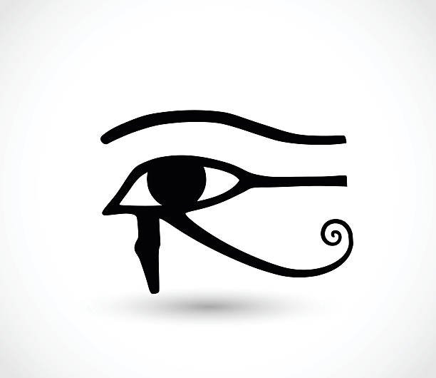 illustrations, cliparts, dessins animés et icônes de horus eye icône illustration vectorielle - egyptian culture hieroglyphics human eye symbol