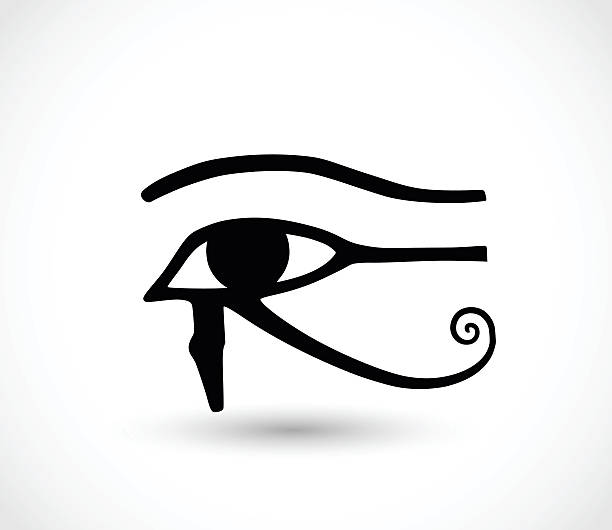 호루스 눈 아이콘크기 벡터 일러스트 - egyptian culture hieroglyphics human eye symbol stock illustrations