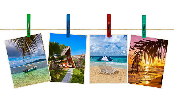 istock Vacation beach photography on clothespins 504183890