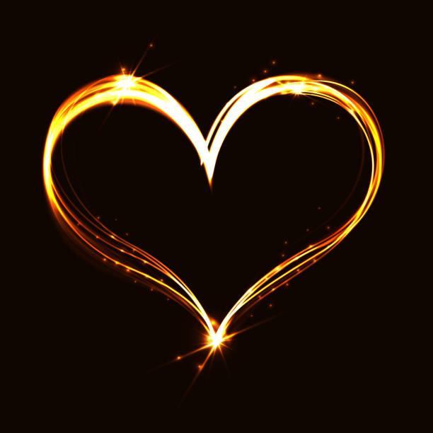 illustrazioni stock, clip art, cartoni animati e icone di tendenza di flare astratto cuore su sfondo scuro. - valentines day heart shape backgrounds star shape