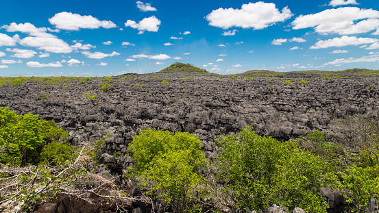 Tsingy of Ankarana, geological sharp rock formation, Unesco heritage landmark in Northern Madagascar.
