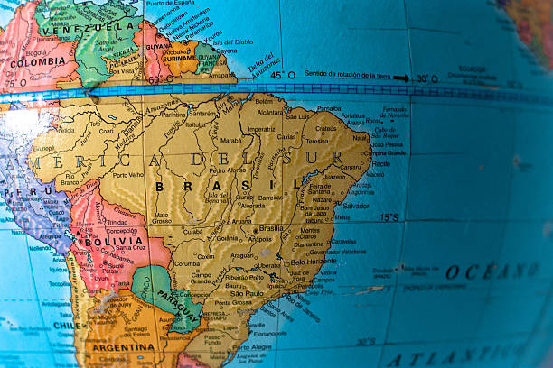 globo mostrar southamerica - equator imagens e fotografias de stock