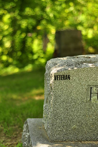 istock Granite Veteran Tombstone in Cemetery 504191246