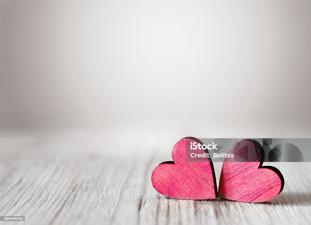 Red heart and wooden  background. Red heart and wooden  background. Valentine day Art And Craft Stock Photo