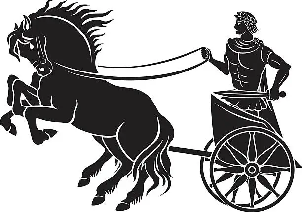 Vector illustration of Caesar on horseback