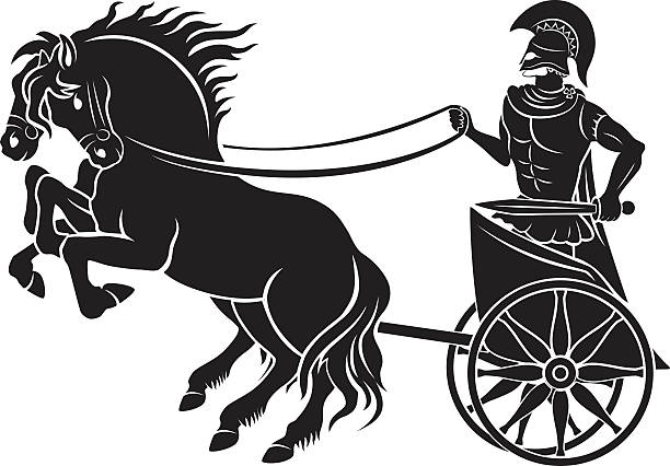 ilustrações, clipart, desenhos animados e ícones de carruagem gladiador - chariot