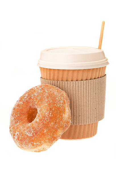 istock Take out hot drink and donut 504221820