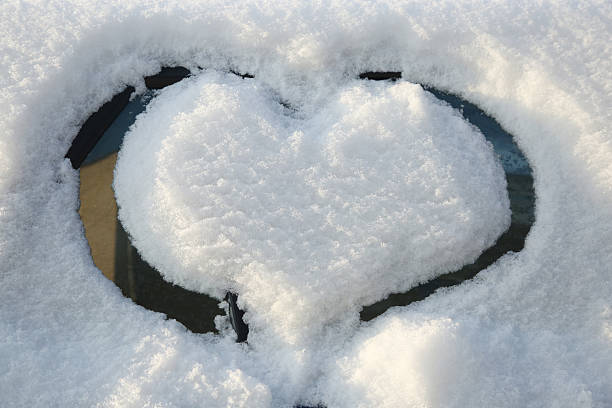 istock Winter heart on the window 504223644