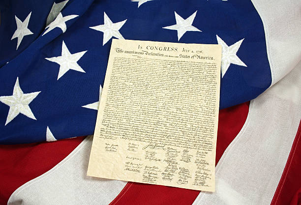istock Declaration of Independence on American Flag, Horizontal 504227096