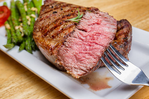 istock Big Rib Eye Beef Steak With Bite Cut Out 504237533