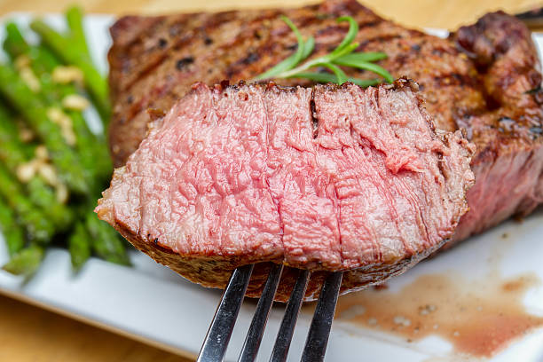 istock Big Rib Eye Beef Steak With Bite Cut Out 504237553