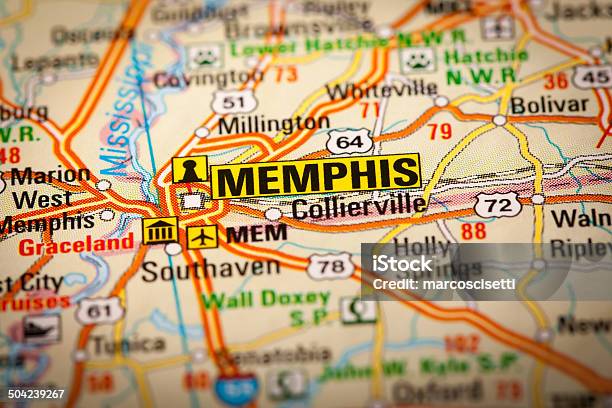 Memphis City On A Road Map Stock Photo - Download Image Now - Memphis - Tennessee, Backgrounds, Capital Cities