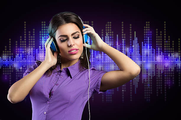 istock Young woman enjoying in music 504239305