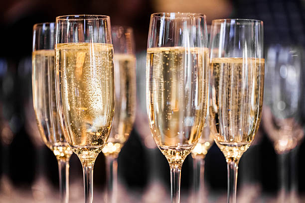 Abstract Champagne Glasses stock photo