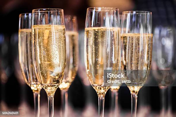 Abstract Champagne Glasses Stock Photo - Download Image Now - Champagne, Champagne Flute, Bubble