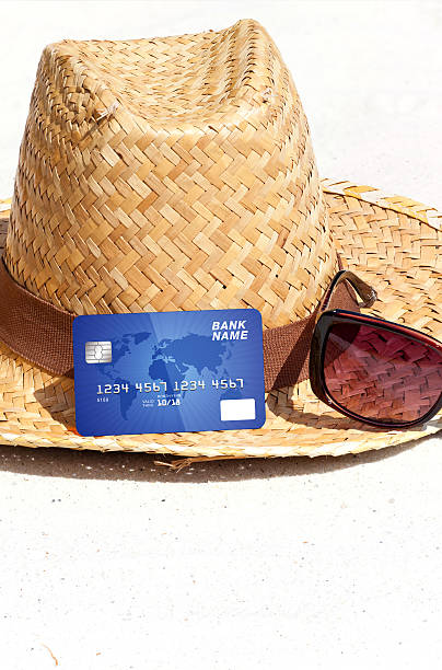 istock Credit card lying on the beach 504240545