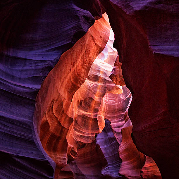 Abstract nature of Upper Antelope Canyon. The canyon is part of a series of slot canyons on Navajo land in Arizona, USA.