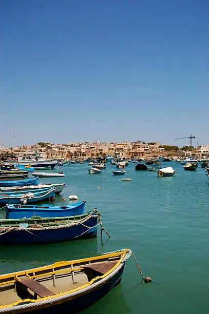 Fishman boats at fishman village market in Malta