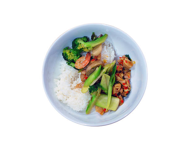 istock rice topped with stir-fried pork and basil Thai food 504241724