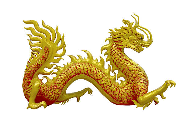 istock golden Chinese dragon on isolate background 504242391