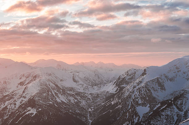 istock Mountain sunset panorama at winter in Western Tatras 504242592
