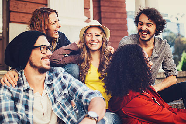 istock Mixed race people smiling at urban scene 504242806