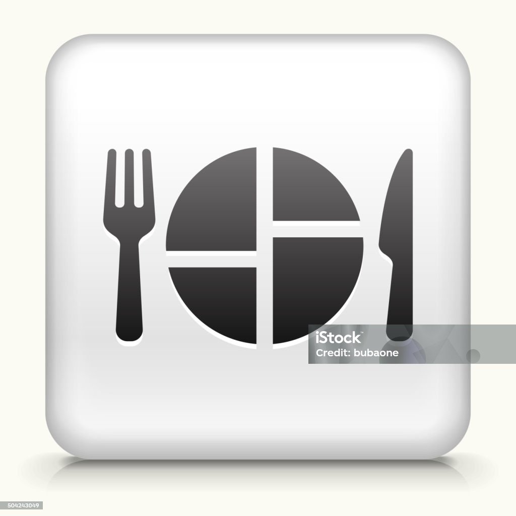 Simple Food Button Square Button With Food Serving Royalty Free Vector Art Stock ...