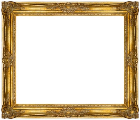 White baroque Frame isolated on white background.