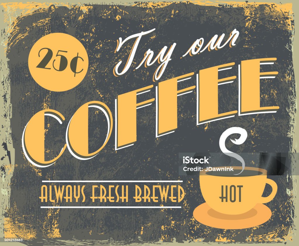 Advertisement. Sign Texture Vintage Gray And Yellow Coffee Tin Advertisement Sign Stock ...