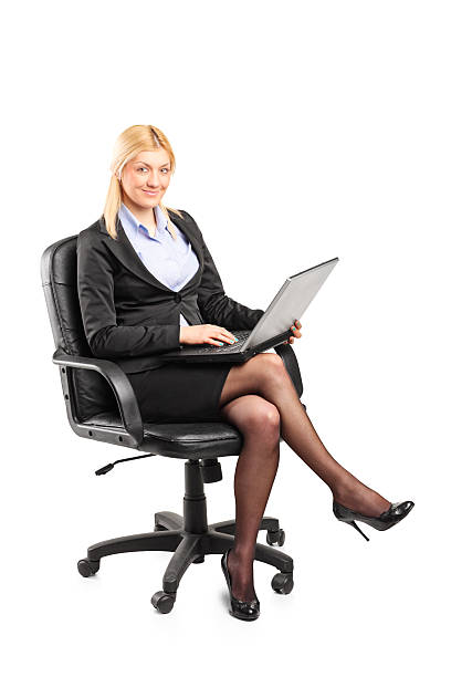Businesswoman working on laptop