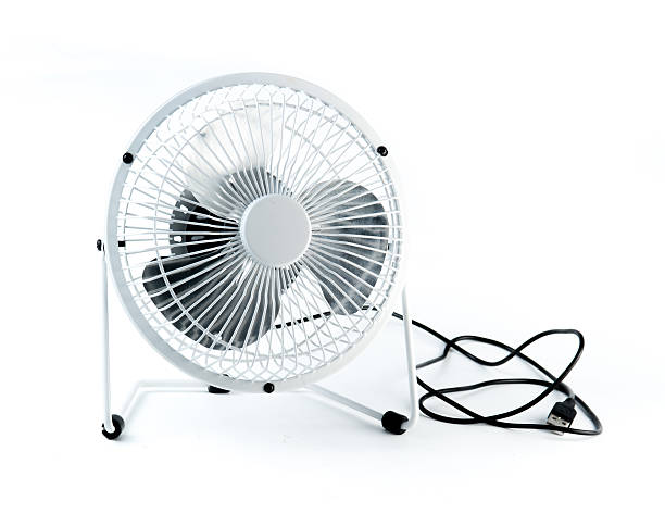 istock Metal fan on a white background 504244325