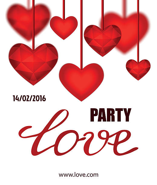 istock Vector Valentines party poster design. Template of flyer or poster. 504245914