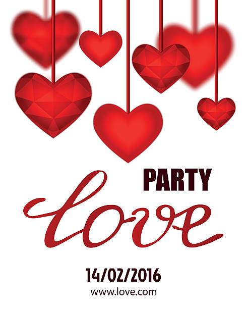 istock Vector Valentines party poster design. Template of flyer or poster. 504245984