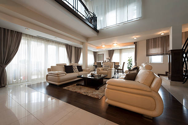 istock Interior of a luxury multilevel living room 504247886