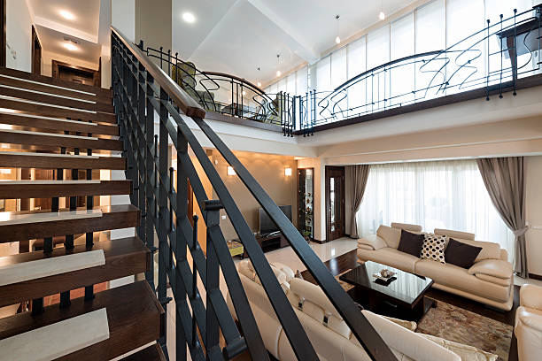 istock Specious bright living room interior 504248346
