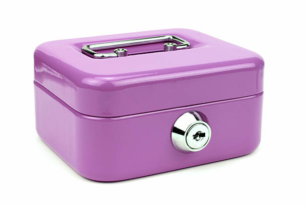 istock Lilac metal cash box 504249790