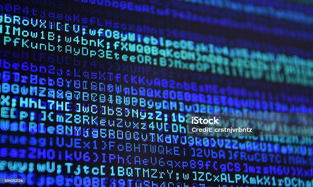 Blue Computer Data Code Stream Stock Photo - Download Image Now ...