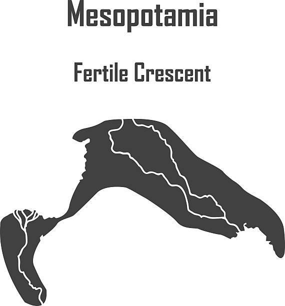 Bекторная иллюстрация Mesopotamia, плодородные Crescent карта вектор значок.