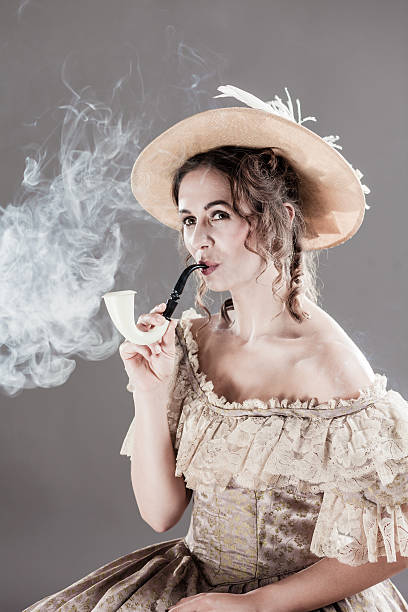 istock Victorian Era Woman Smokes Pipe 504254006
