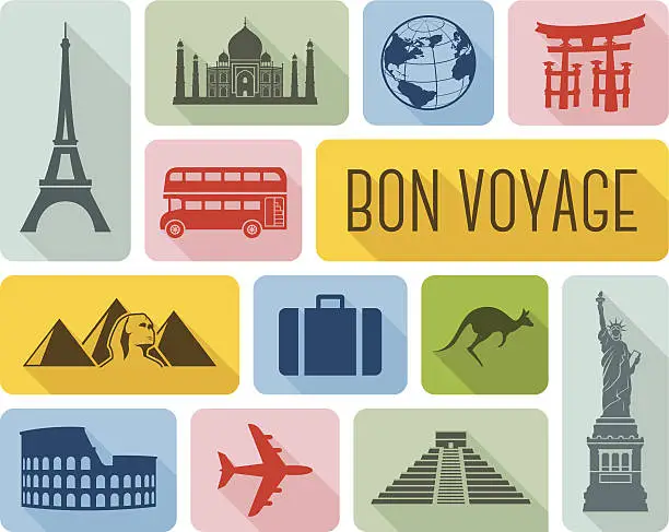 Vector illustration of Travel the world icons
