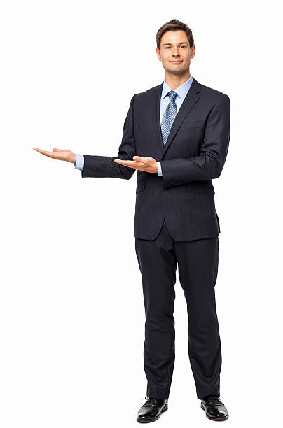 istock Businessman Gesturing Against White Background 504265353
