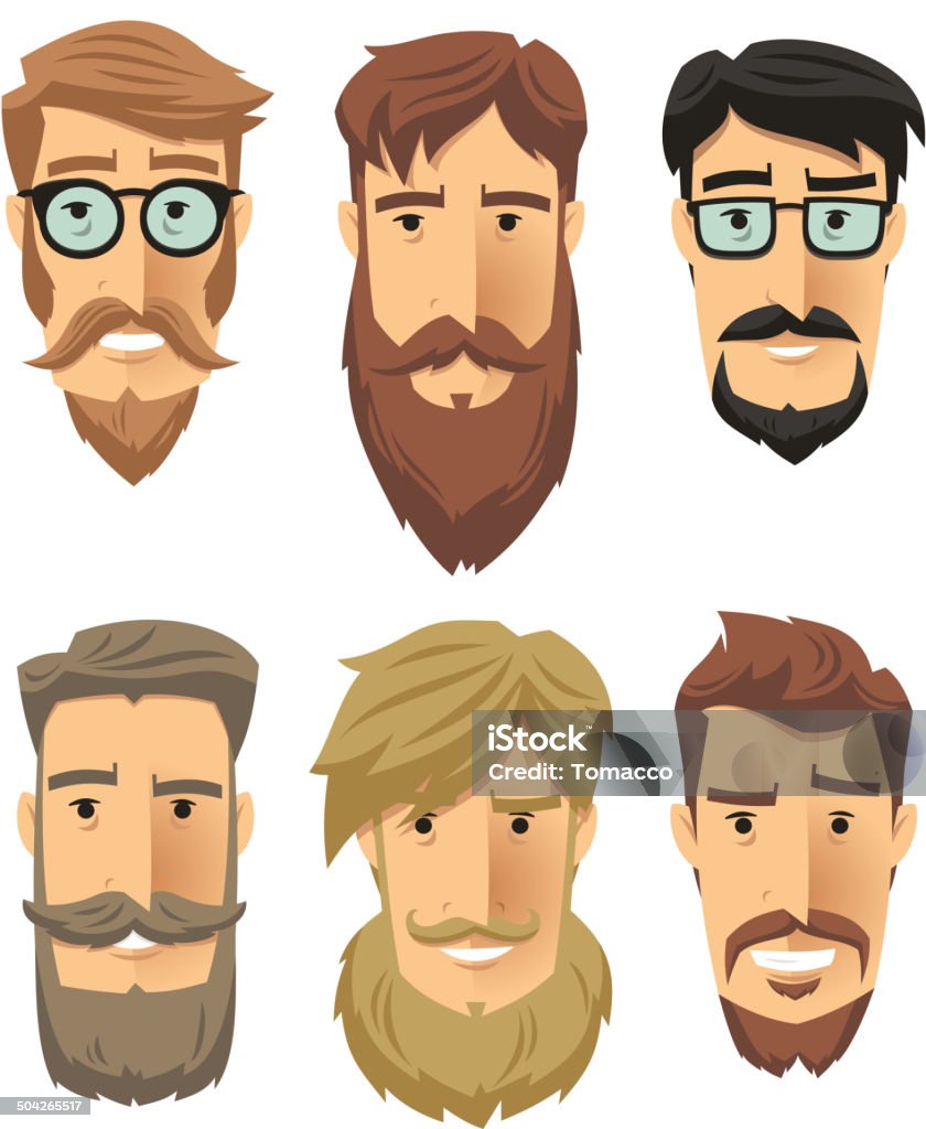 Hipster Beard Hipster subculture, beard movement. Vector illustration cartoon. Beard stock vector