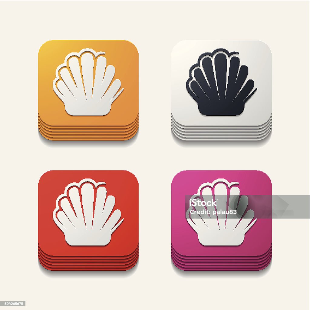 Square All Shells Square Button Shell Stock Illustration - Download Image Now - Animal ...